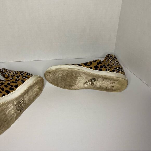 Steven By Steve Madden Leopard Print Coin Sneaker Embellished Calf Hair 8.5 - Picture 12 of 16